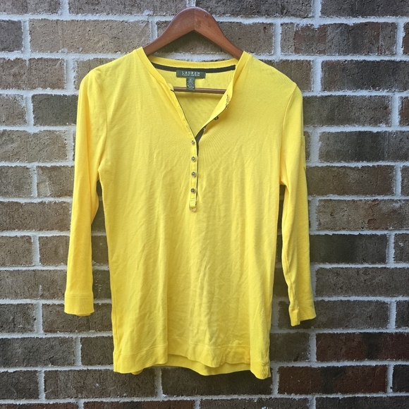 Ralph Lauren Women's Yellow Casual Top - Picture 8 of 8
